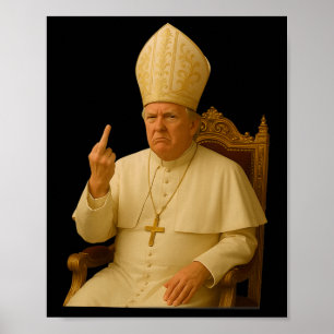 Paus Trump Grappige Trump Vaticaan Christelijk Ret Poster