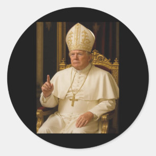 Paus Trump Paus Grappig Trump Vaticaan Christelijk Ronde Sticker
