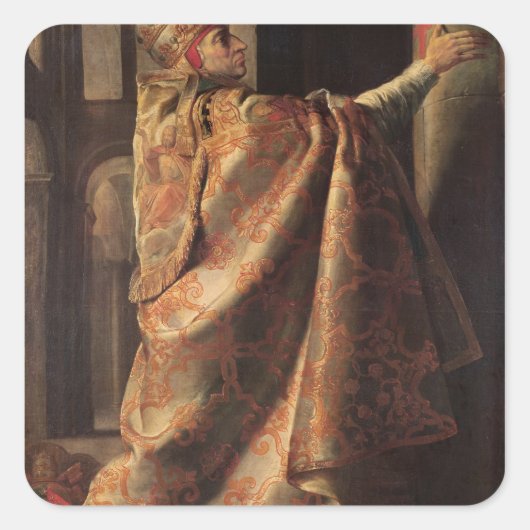 Paus Urban II Vierkante Sticker (Voorkant)