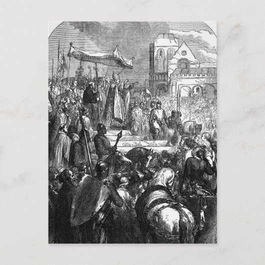Paus Urbanus II predikt de Eerste Kruistocht Briefkaart (Voorkant)