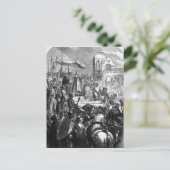 Paus Urbanus II predikt de Eerste Kruistocht Briefkaart (Staand voorkant)