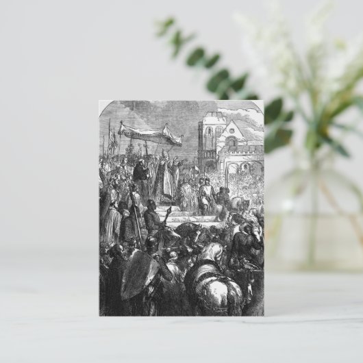 Paus Urbanus II predikt de Eerste Kruistocht Briefkaart (Staand voorkant)