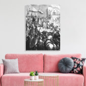 Paus Urbanus II predikt de Eerste Kruistocht Canvas Afdruk (Insitu (Woonkamer))