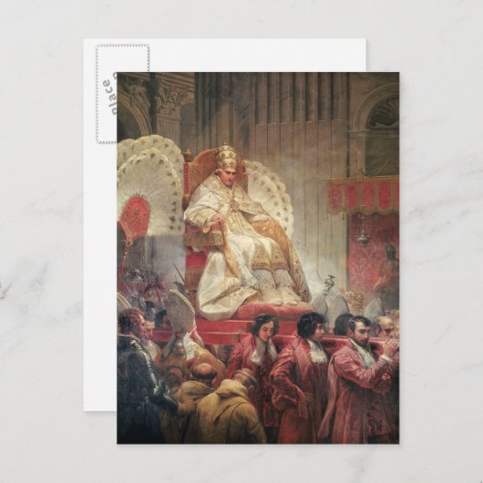 Paus VIII in St. Peter op de Sedia Gestatoria Briefkaart (Voorkant / Achterkant)