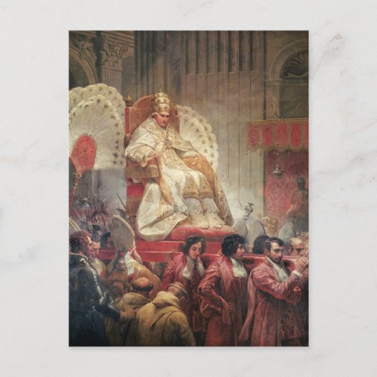 Paus VIII in St. Peter op de Sedia Gestatoria Briefkaart (Voorkant)