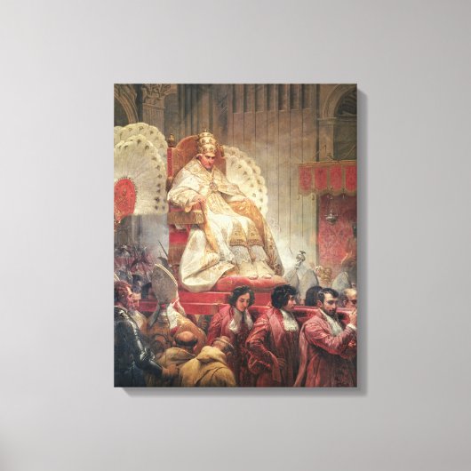Paus VIII in St. Peter op de Sedia Gestatoria Canvas Afdruk (Voorkant)