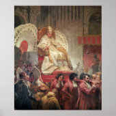 Paus VIII in St. Peter op de Sedia Gestatoria Poster (Voorkant)