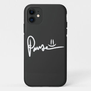Pause Emoji White Typografie Case-Mate iPhone Case