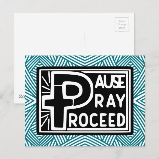 PAUSE PRAY-PROCES BRIEFKAART (Voorkant / Achterkant)