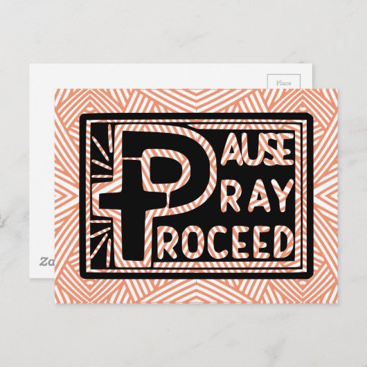 PAUSE PRAY-PROCES BRIEFKAART (Voorkant / Achterkant)