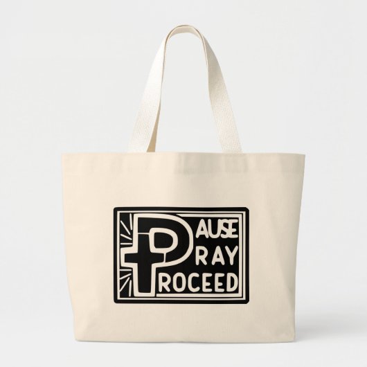 PAUSE PRAY-PROCES GROTE TOTE BAG (Voorkant)