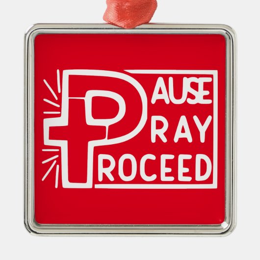 PAUSE PRAY-PROCES METALEN ORNAMENT (Voorkant)