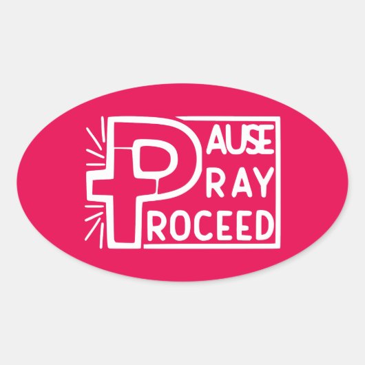 PAUSE PRAY-PROCES OVALE STICKER (Voorkant)