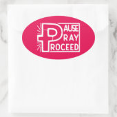 PAUSE PRAY-PROCES OVALE STICKER (Tas)