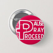PAUSE PRAY-PROCES RONDE BUTTON 5,7 CM (Voorkant /achterkant)