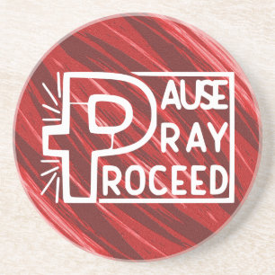 PAUSE PRAY-PROCES ZANDSTEEN ONDERZETTER