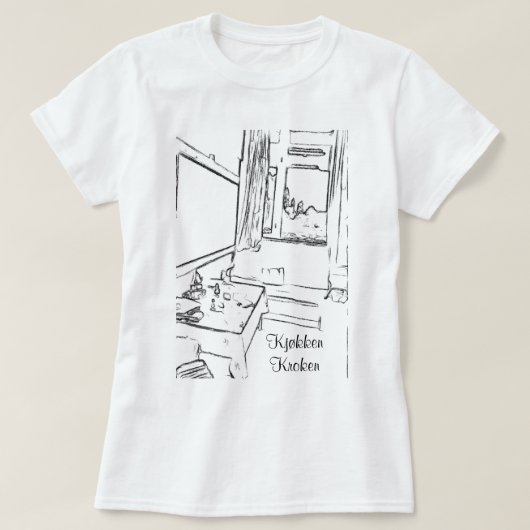 Pause rommet med teksten kjøkken kroken t-shirt (Design voorkant)