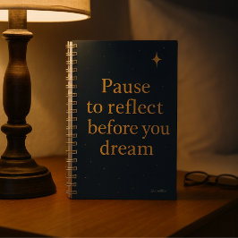Pause to Reflect  – Midnight Blue Minimalist  Notitieboek