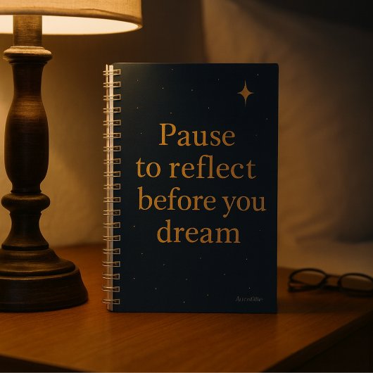 Pause to Reflect  – Midnight Blue Minimalist  Notitieboek
