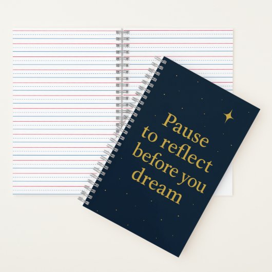 Pause to Reflect  – Midnight Blue Minimalist  Notitieboek (Binnen)