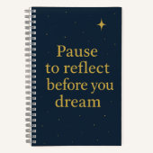 Pause to Reflect  – Midnight Blue Minimalist  Notitieboek (Voorkant)