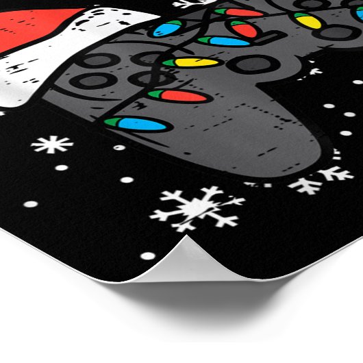 Paused My Game Christmas Gamer Xmas Men Boys Kids  Poster (Hoek)