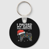 Paused My Game Christmas Gamer Xmas Men Boys Kids  Sleutelhanger (Voorkant)