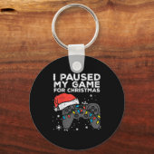 Paused My Game Christmas Gamer Xmas Men Boys Kids  Sleutelhanger (Voorkant)