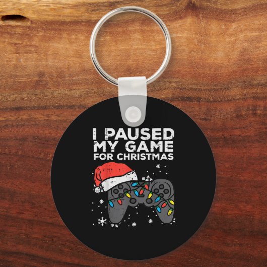Paused My Game Christmas Gamer Xmas Men Boys Kids  Sleutelhanger (Voorkant)