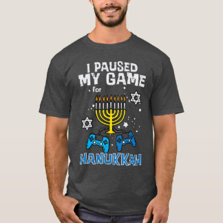 Paused My Game Hanukkah Gamer Chanukah Gaming Boys T-shirt