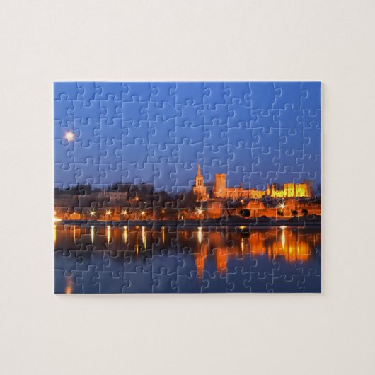 Pauselijk Paleis in Avignon en de Rhône rivier bij Legpuzzel (Horizontaal)