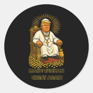 Pauselijke Trump Fun Design met Paus Vestments Ronde Sticker