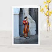 Pauselijke Zwitserse Garde bij Sentry Box Kaart (Gele Bloem)