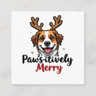 Pausitief Merry Grappige Kerstmis Hond Rendier Informatiekaartje