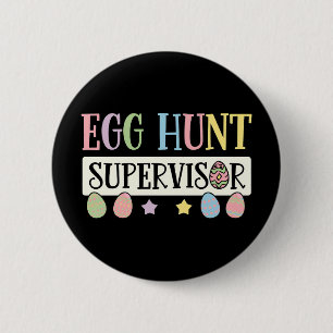 Pausjacht supervisor Funny Family Pasen Ronde Button 5,7 Cm