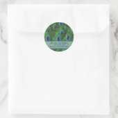 Pauw-adres of save the date-label ronde sticker (Tas)