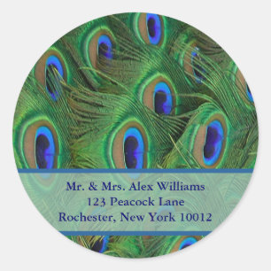 Pauw-adres of save the date-label ronde sticker