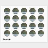 Pauw-adres of save the date-label ronde sticker (Vel)
