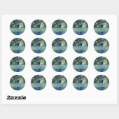 Pauw-adres of save the date-labels ronde sticker (Vel)