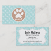 Pauw afdrukken; Babyblauwe cirkels Visitekaartje (Voorkant / Achterkant)