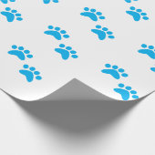 Pauw afdrukken (blauw) cadeaupapier (Hoek)