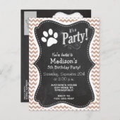 Pauw afdrukken; Brown Chevron Uitnodiging Briefkaart (Voorkant / Achterkant)