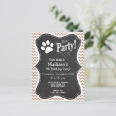 Pauw afdrukken; Brown Chevron Uitnodiging Briefkaart (Staand voorkant)