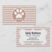 Pauw afdrukken; Brown Chevron Visitekaartje (Voorkant / Achterkant)