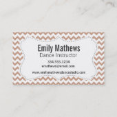 Pauw afdrukken; Brown Chevron Visitekaartje (Achterkant)