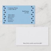 Pauw afdrukken op blauwe visitekaartje (Voorkant / Achterkant)