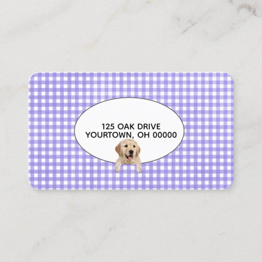 Pauw afdrukken op Gingham voor computergebruik Visitekaartje (Achterkant)