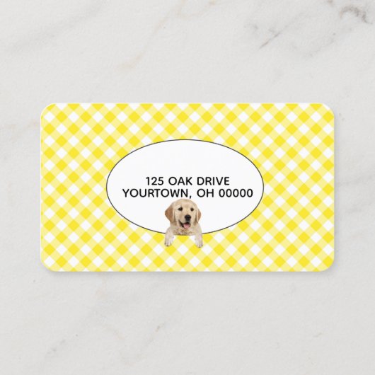 Pauw afdrukken op Gingham voor computergebruik Visitekaartje (Achterkant)