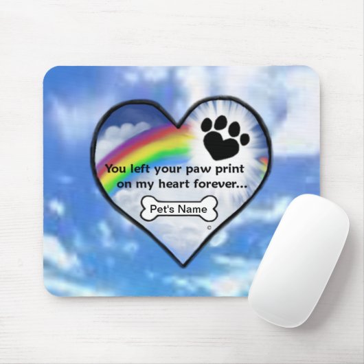 Pauw afdrukken op mijn hart muismat (Met muis)