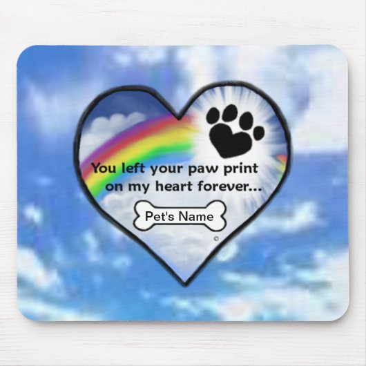 Pauw afdrukken op mijn hart muismat (Voorkant)